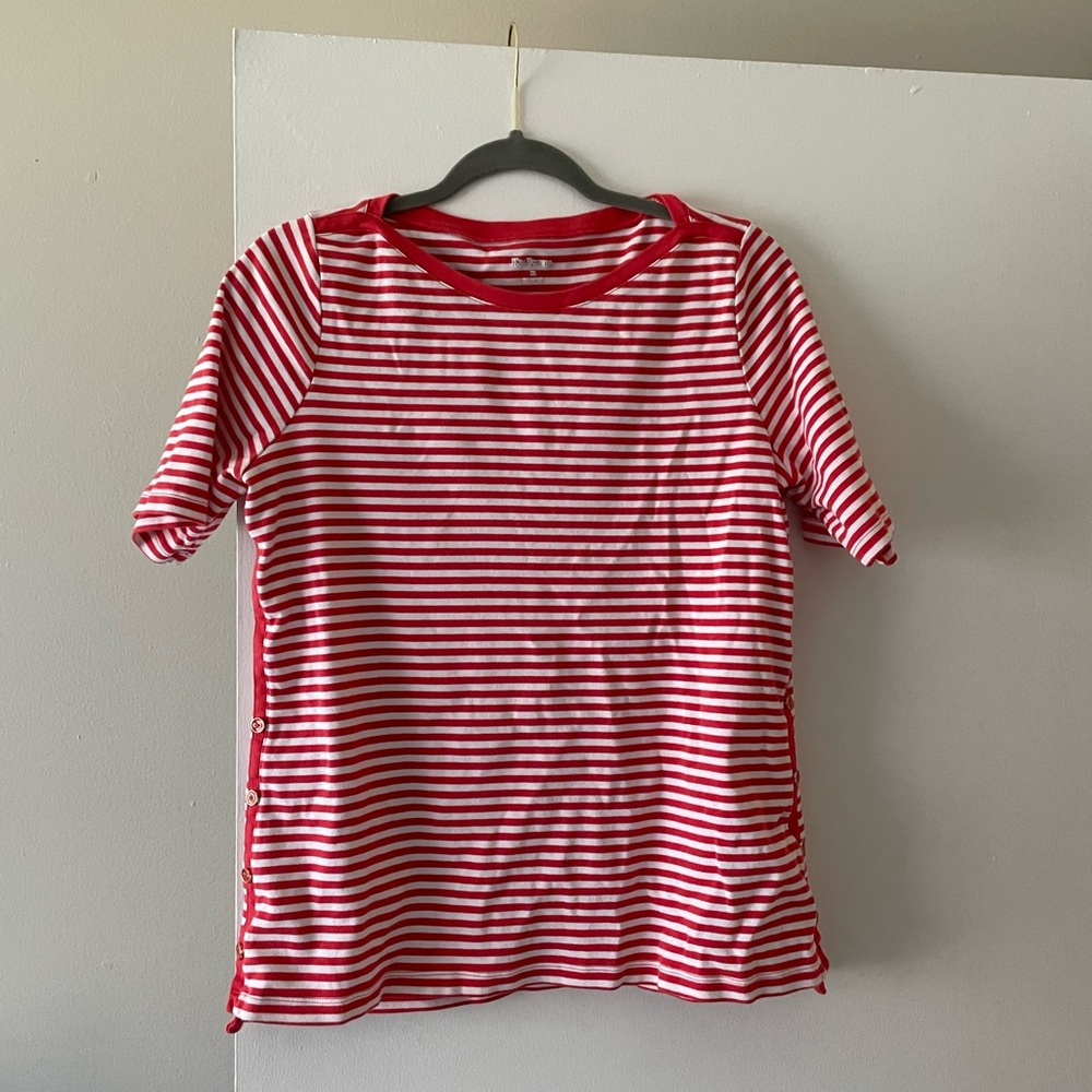 Kim Rogers Red and White Striped Top